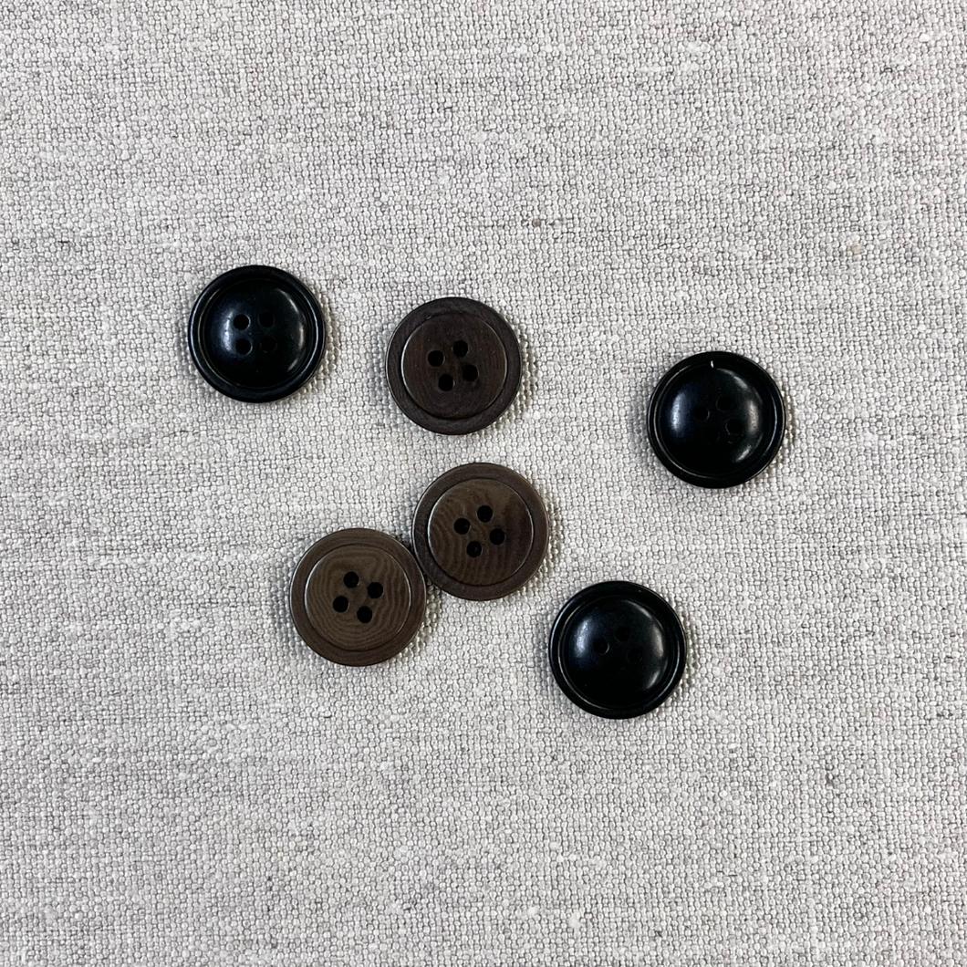 Corozo Buttons - Brown/Black - 28L [4-9]